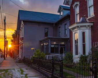 Sunset Over Monongahela Area Historical Society at the Longwell House