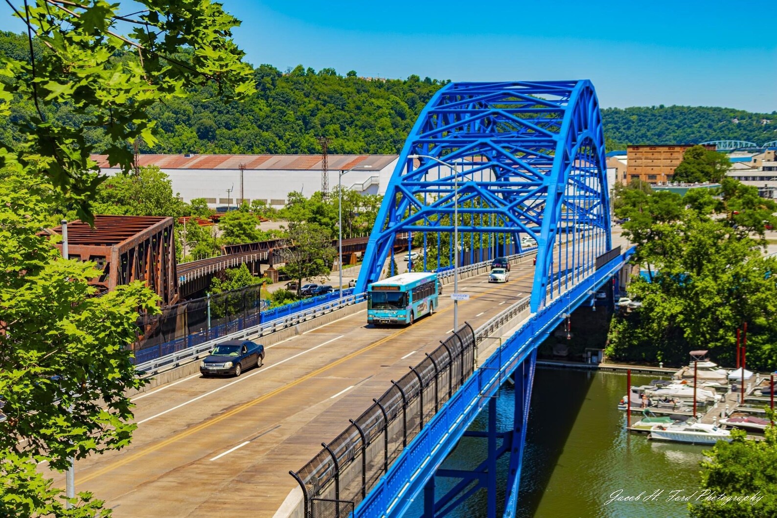 Mckeesport Port Authority of Allegheny County Bus Traveling Over Jerome
