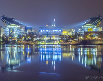 Acrisure Stadium On Early Cloudy Morning With Distorted Reflection