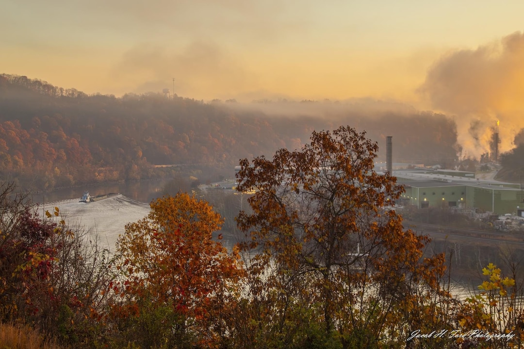 Foggy Morning Over Monessen Coke Plant From North Charleroi Etsy