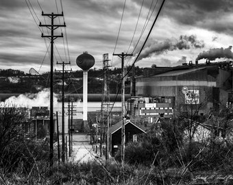 North Braddock - Edgar Thomson Water Tower from 13th Street Railroad Crossing