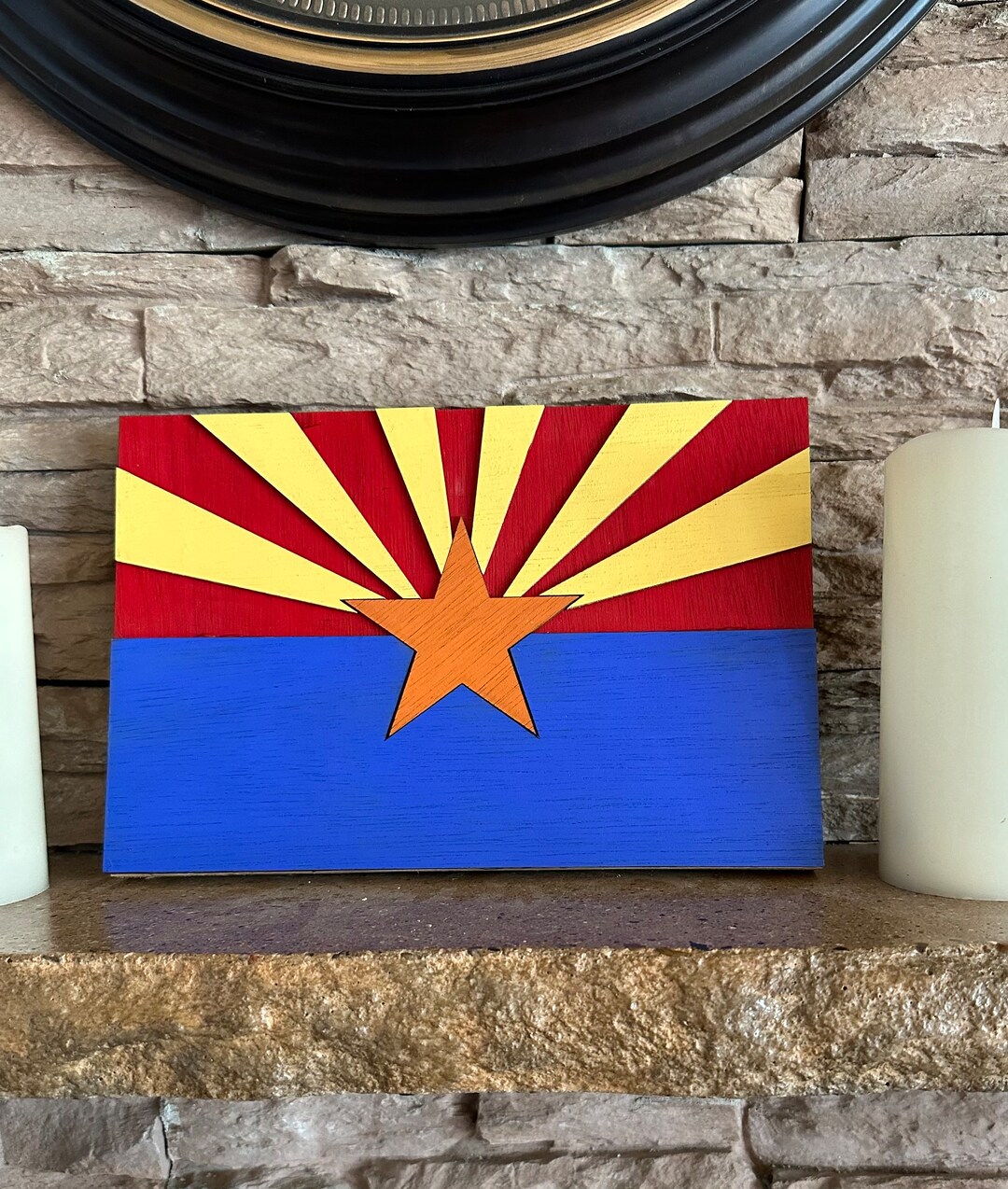 3D Layered Arizona Flag 12x8 Wall Flag Art Etsy