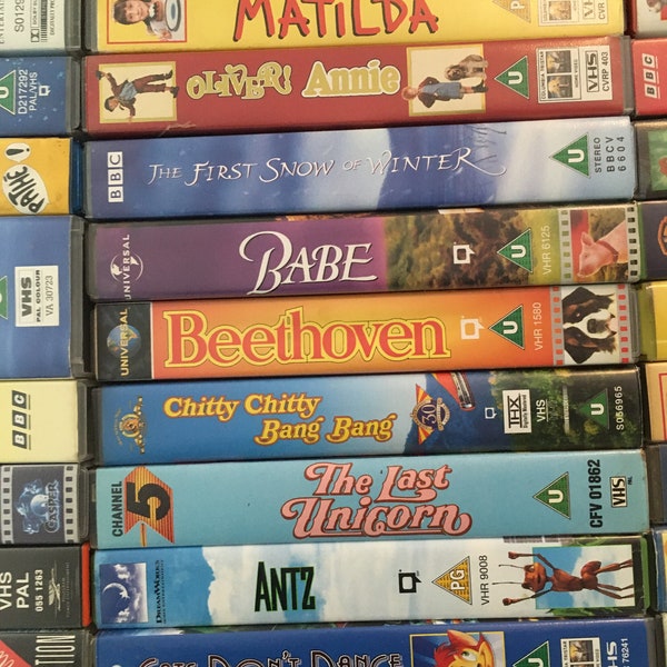 Childhood VHS Movies Complete Collection Classic Vintage Collectable Videos