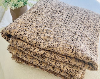 Beige Kantha Throw Blanket Beige Kantha Throw Blanket