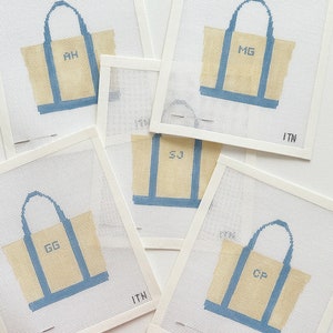 Ironic Tote Needlepoint Canvas with custom saying or initials