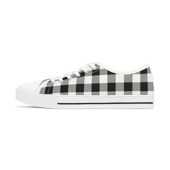 B W Plaid Zapatillas bajas para mujer Etsy M xico