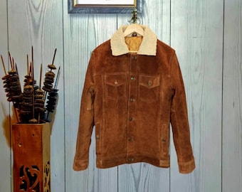 70s SUEDE RANCHER Jacket Men's L / Brown Suede Leather 70s SUEDE RANCHER Jacket Men's L / Brown Suede Leather
