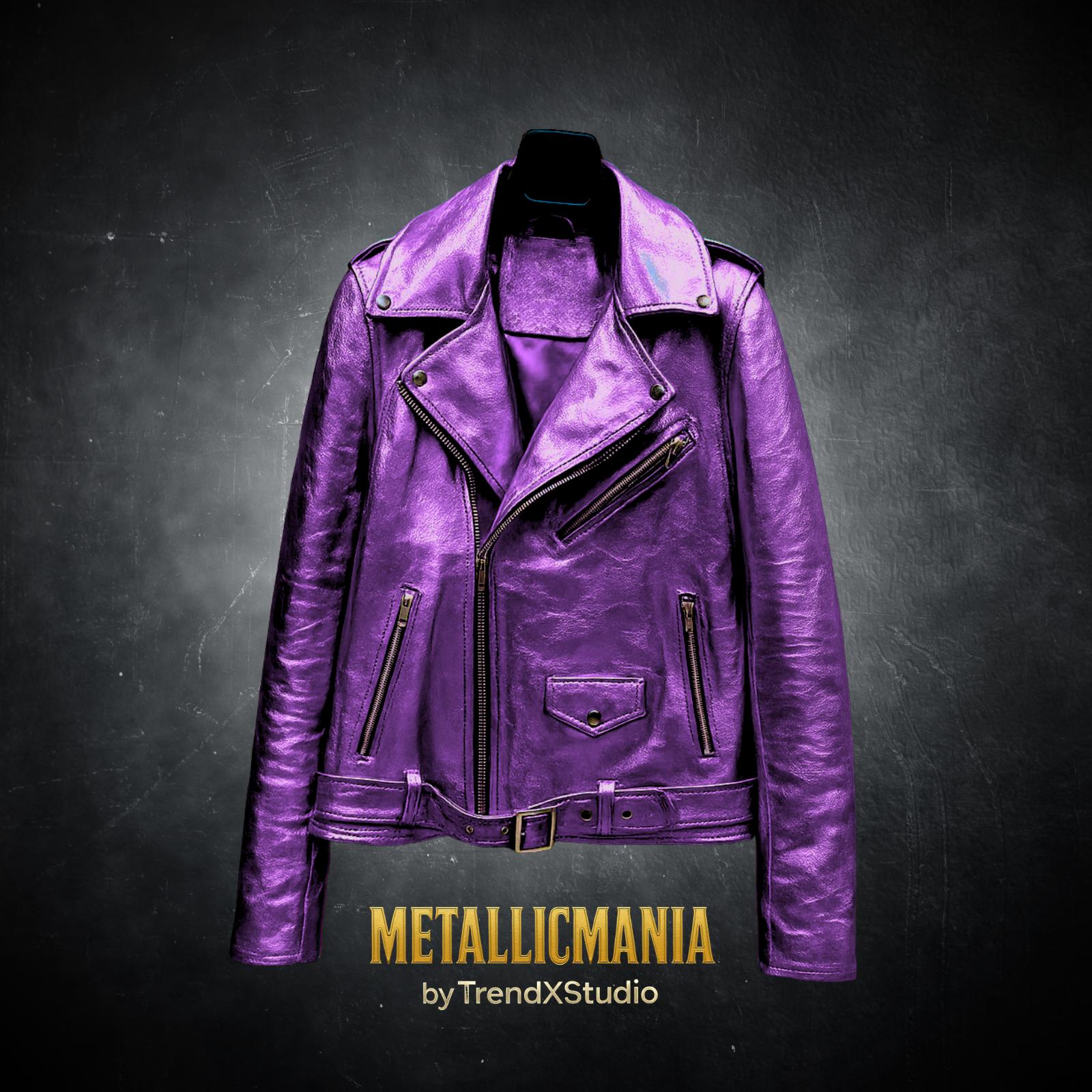 Biker Jacket Purple Leather Coat Metallic Purple Leather Moto