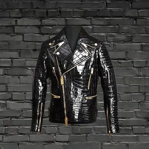 ジャケット・アウター PellePelle 90s Croc Suede Leather Coat PellePelle 90s Croc Suede Leather Coat Croc Leather Jacket