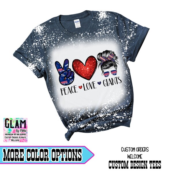 Peace Love Giants Sublimation Bleached Tshirt