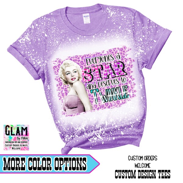 Marilyn Monroe Glam Quotes Bleached Tshirt