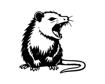 Opossum Silhouette SVG PNG JPG | Cute Animal Design for Crafts