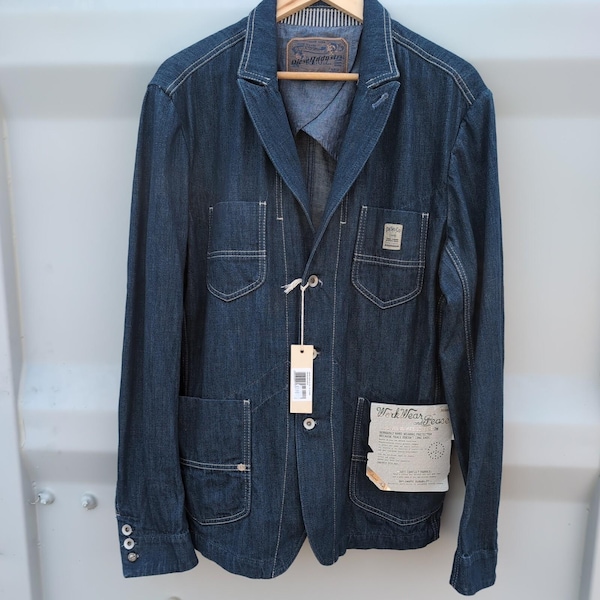 Kurtka Diesel Denim Blazer XL Dark Indigo Workwear Robocza kurtka Vintage Y2K Zupełnie nowa z metkami