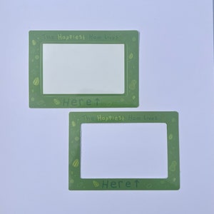 Picture frame vinyl cage sticker/decoration - happiest ham
