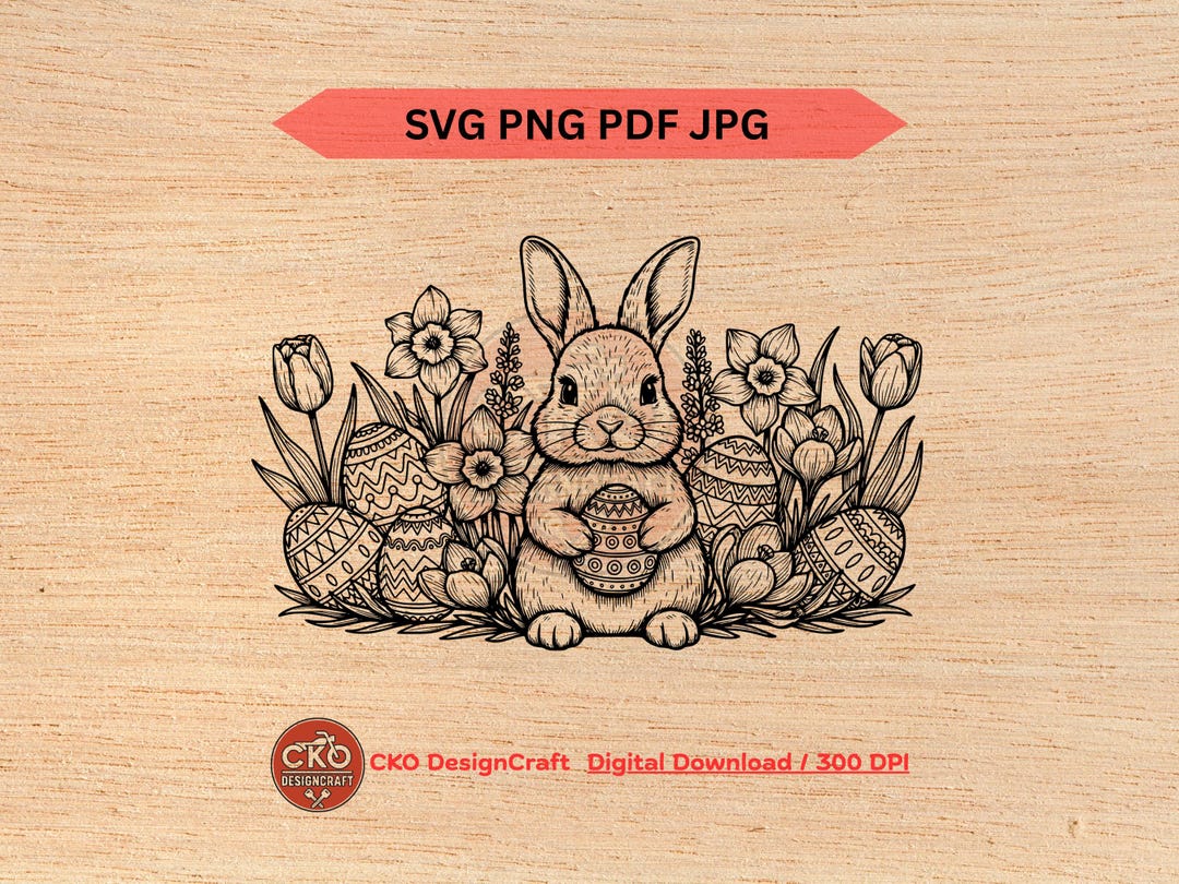 Easter Bunny Svg Png Pdf Jpeg Easter Eggs (digital Download) Laser ...