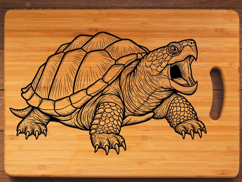 Snapper Turtle Dxf Snapping Turtle Svg Dxf Png Realistic Detailed Snapper Digital Download ...