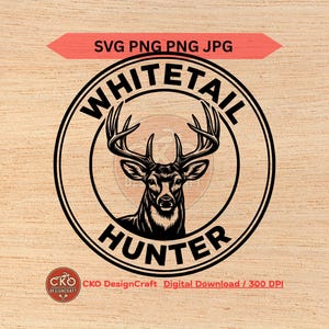 Caçador de Veados-de-cauda-branca (svg, png, pdf, jpg) Arquivos a laser (Download digital)