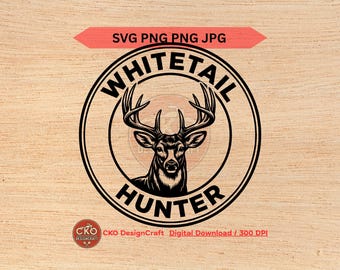 Weißwedelhirsch (svg, png, pdf, jpg) Laser-Dateien (Digitaler Download