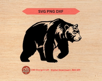 Black Bear SVG PNG DXF Grizzly Digital Download