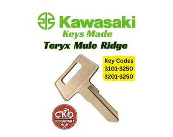 Kawasaki Keys Teryx Mule Ridge Key Cut to Code 3101-3150, 3201-3250