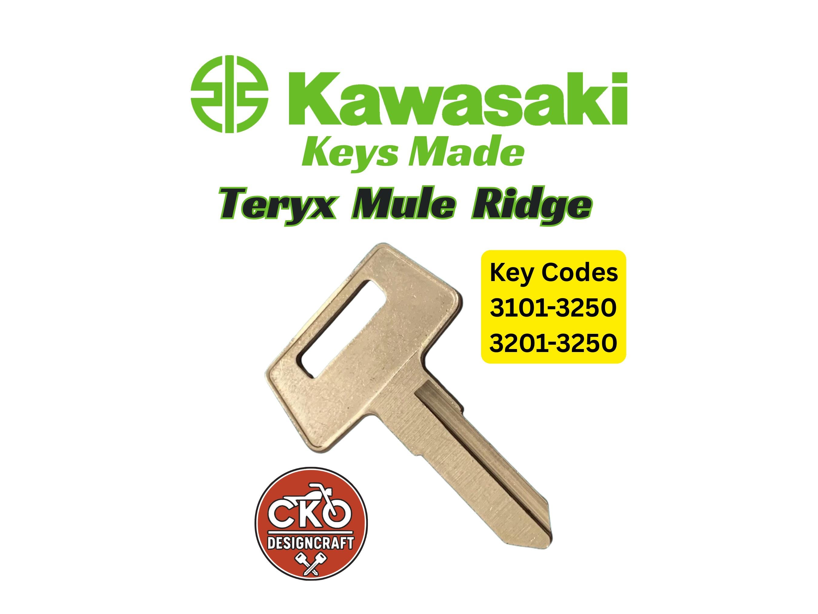 Kawasaki Keys Teryx Mule Ridge Key Cut to Code 3101-3150, 3201