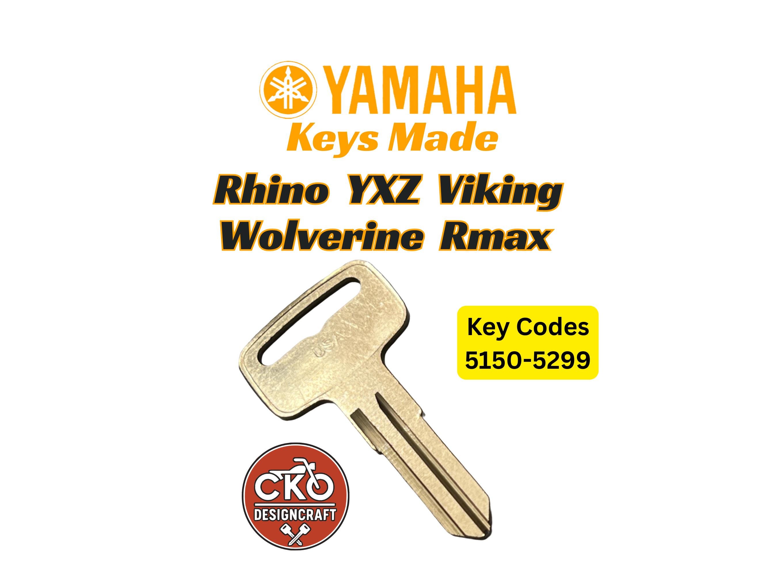 Yamaha Rhino YXZ Wolverine Rmax Viking Keys Cut to Key Codes 5000