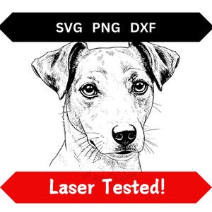 Jack Russell Terrier Laser Engraving Files SVG PNG DXF Realistic Detailed