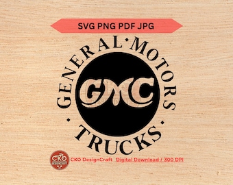 Logotipo de GMC SVG, PNG, PDF, JPEG, camión clásico 1911-1947 (descarga digital), archivos láser