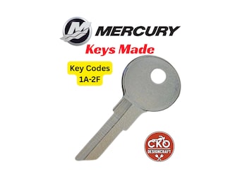 Mercury Outboard Boat Keys Spare Replacement Cut to your Key Code 1A-2F