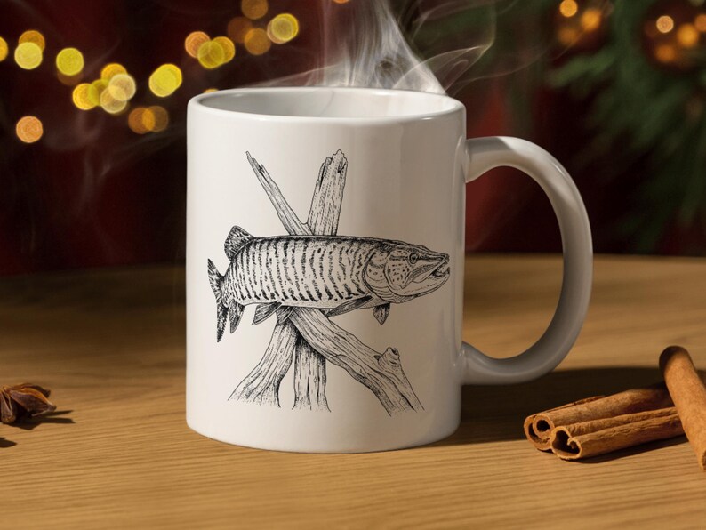 Tiger Musky svg dxf png Muskellunge Realistic Detailed Fishing Digital Download Laser Files image 4