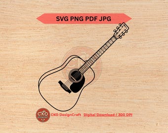 Descarga digital de archivos láser de guitarra Martin D-28 (svg, png, pdf, jpg)