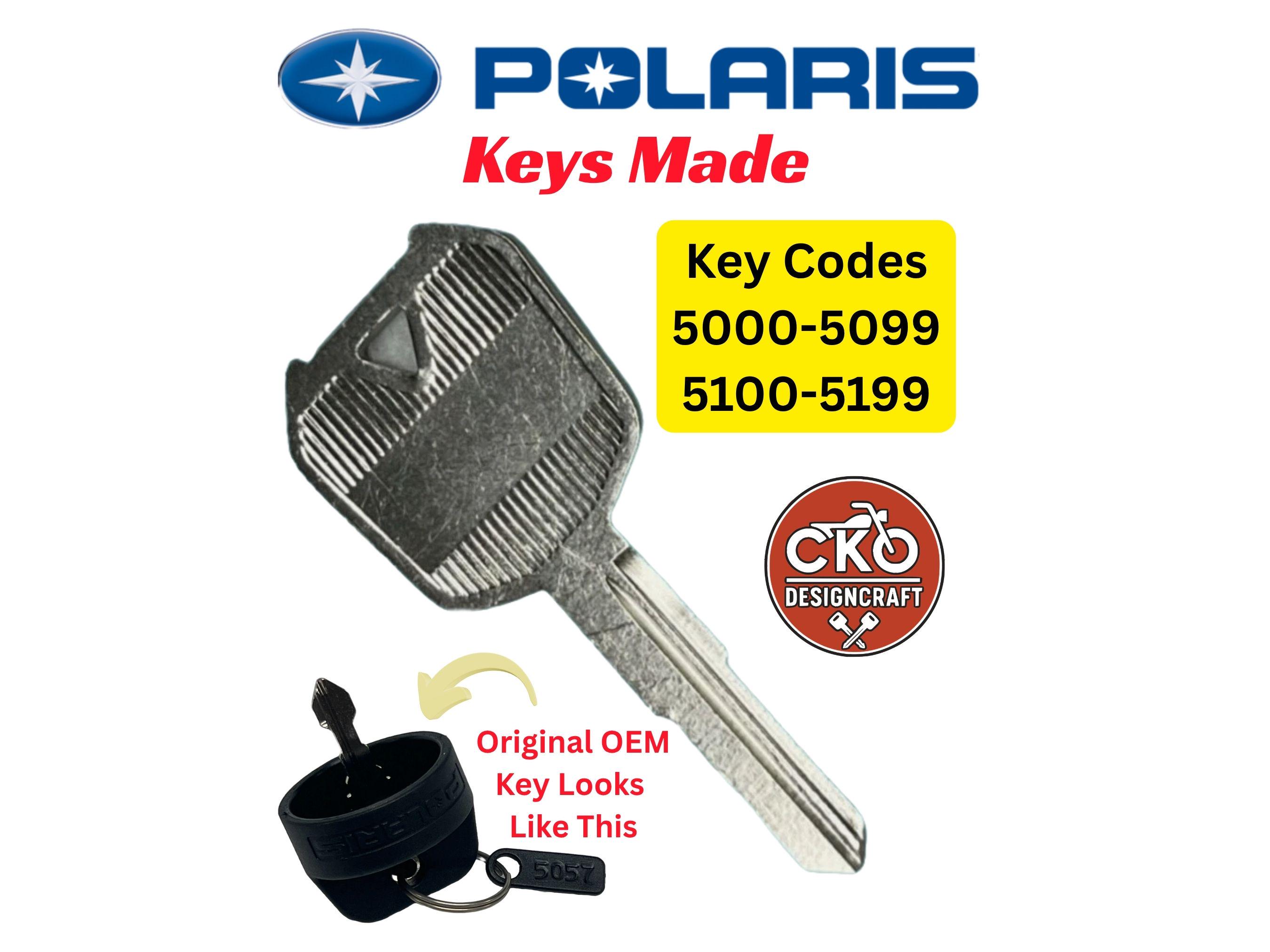 Polaris Keys Made for Ranger, RZR, General, Sportsman, ATV - Cut