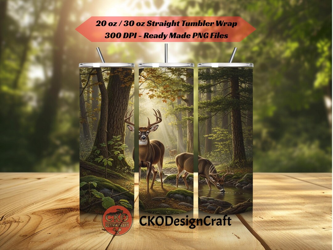Whitetail Deer Tumbler Wrap 20 / 30 Oz PNG Digital Download Hunting ...