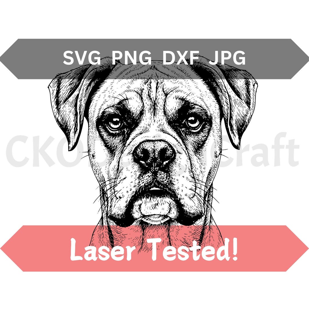 Simple Boxer Dxf Boxer Dog Laser Engraving Files SVG PNG DXF Realistic Detailed - Etsy