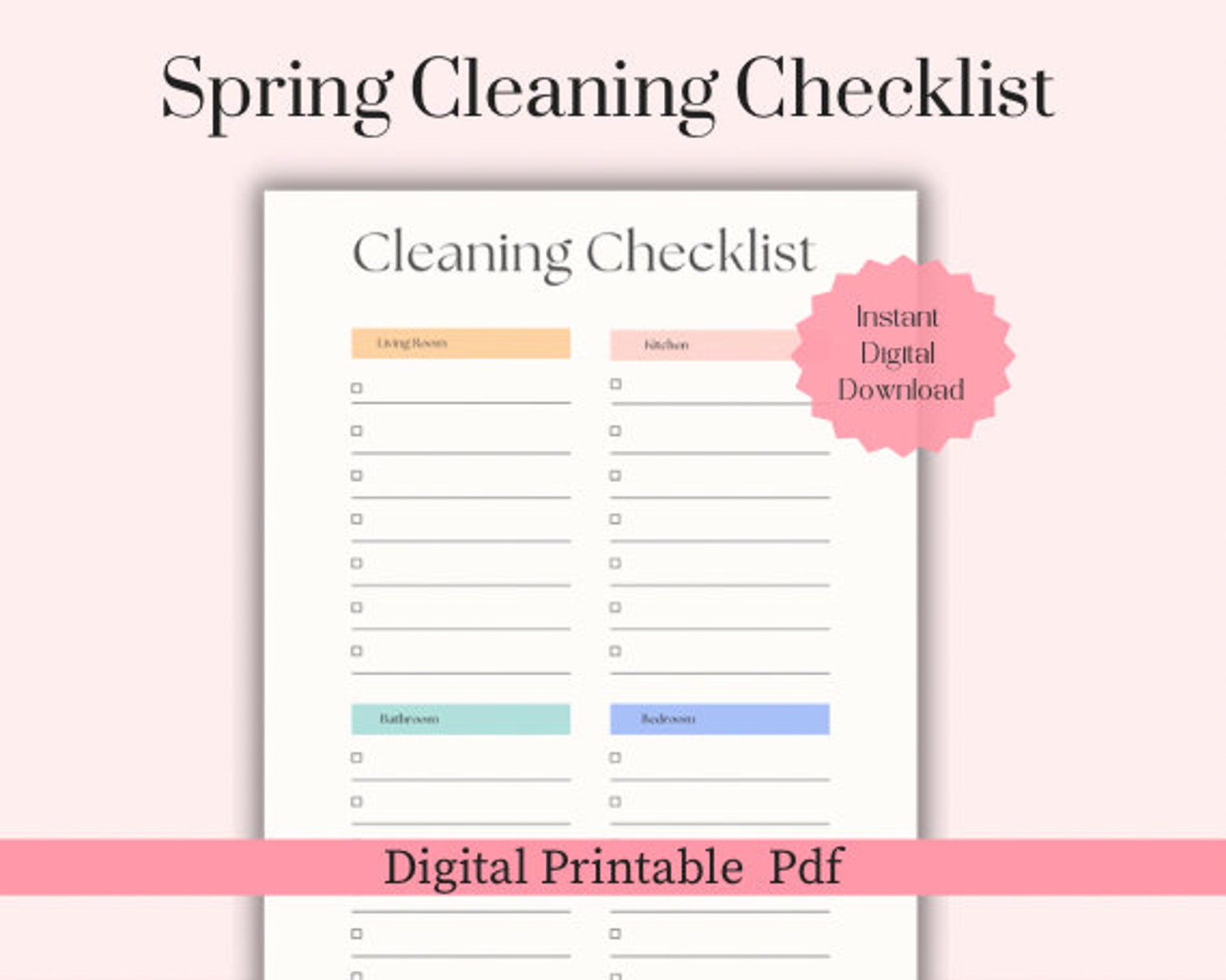 Spring Cleaning Checklist Printable - Printable Cleaning Checklist ...