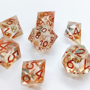 Fall colors Dice Set/ Dnd Dice Set / Sharp Edge Dice / Dice for Dungeons and Dragons