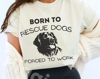 Vintage Born to Rescue Dogs T-Shirt, Animal Rescuer Gift, Funny Dog Foster Tee, Adopt Volunteer Donate Tshirt, Pet Dog Lovers Top, Dog Owner
