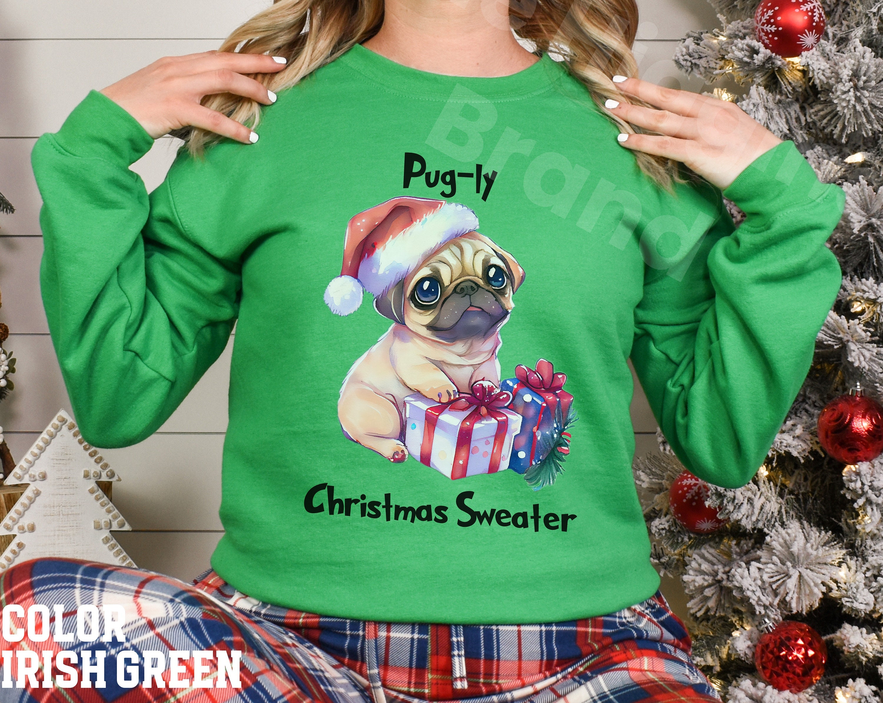 Pull De Noël "Moche" Drôle Pour Amoureux Des Carlins - Sweatshirt Festif Et Confortable | Idéal Fêtes - 11