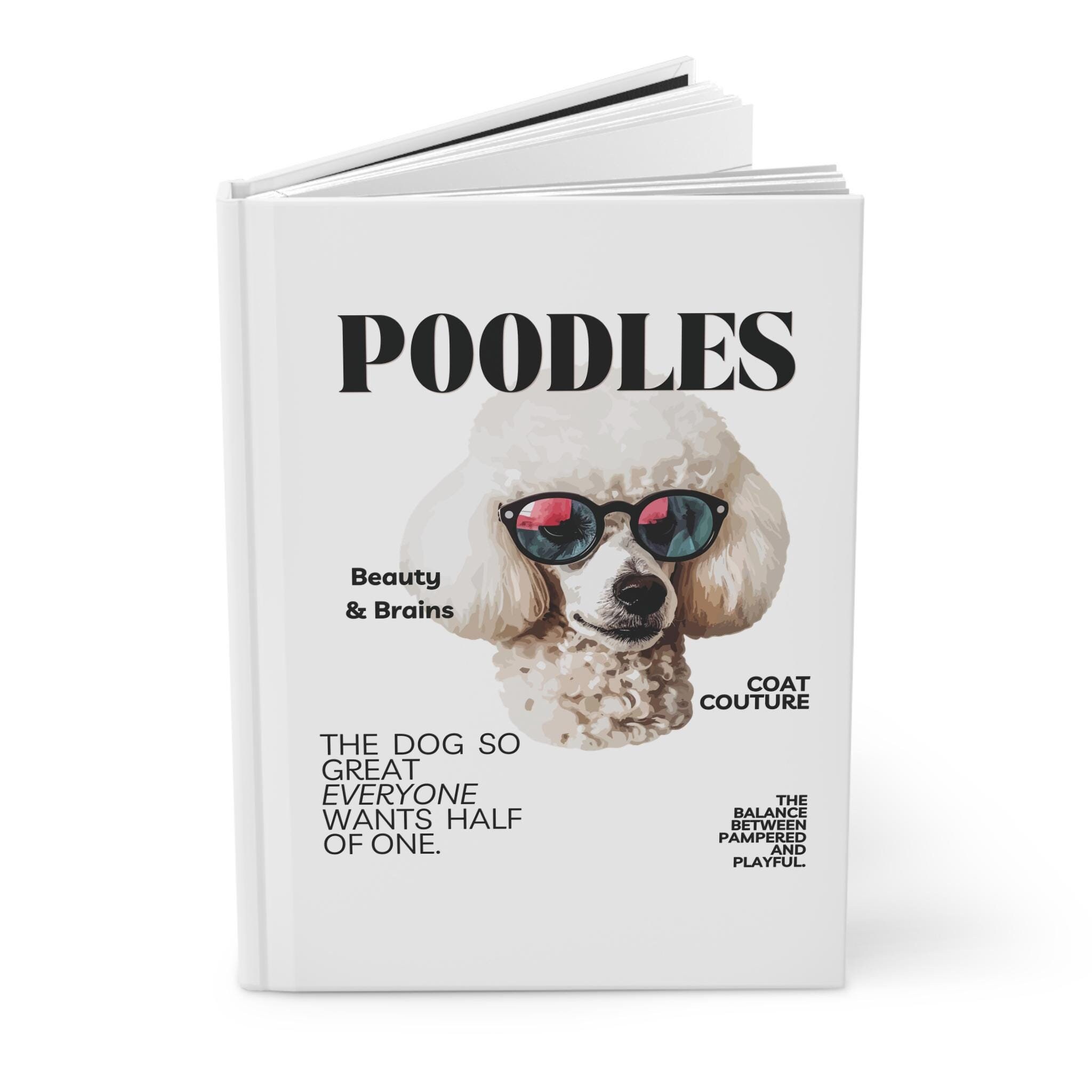 Retro Poodle Magazine Cover Hardcover Journal Matte, Poodle Lover