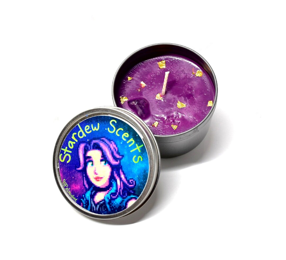 Stardew Valley Character Candles With Crystals Abigail Emily Etsy