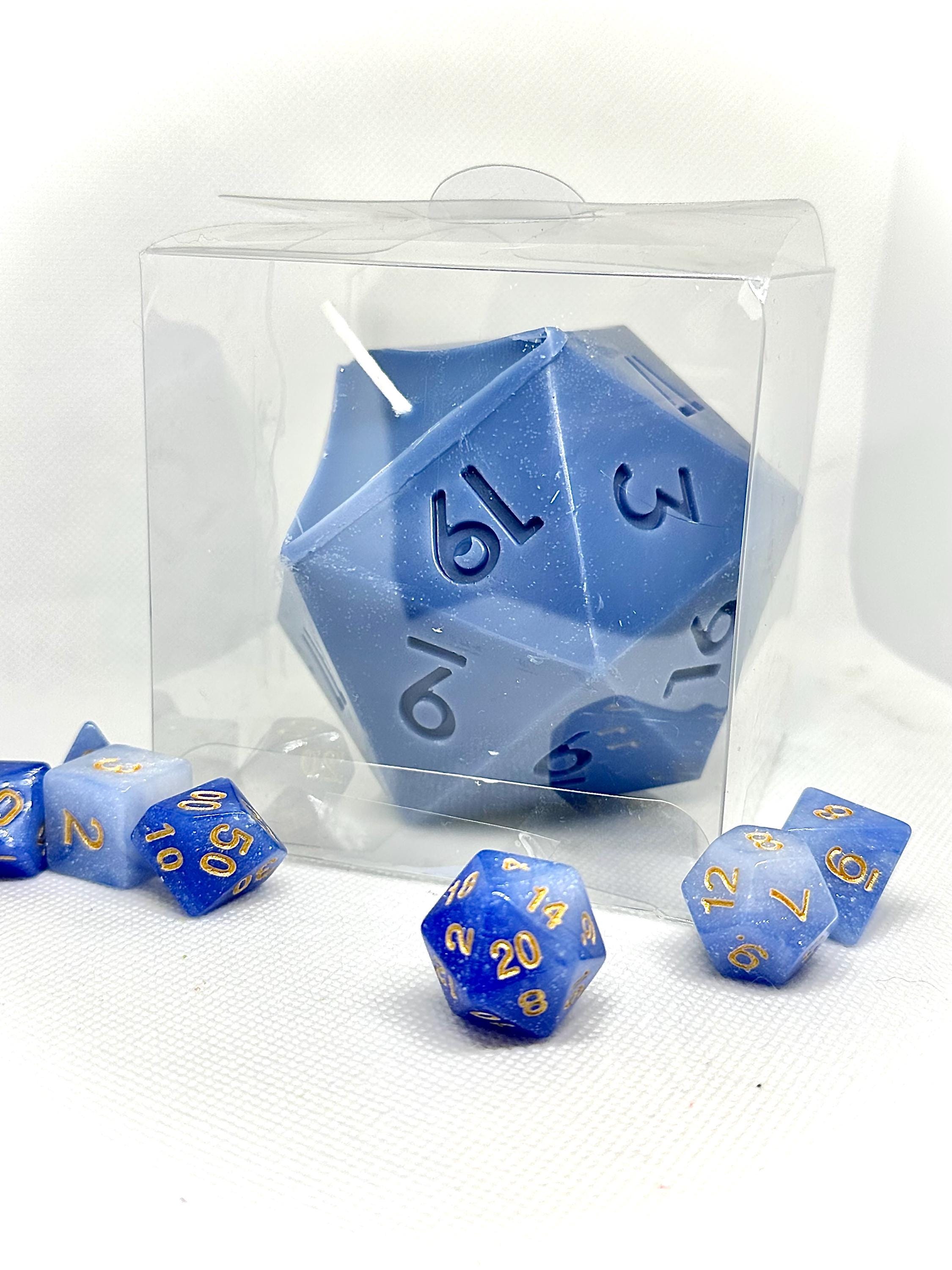 100% BEESWAX d20 DND dice candle, with free d20 die included