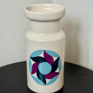 vintage SylvaC pottery vase,  mid-century modern geometric "flower power" style design