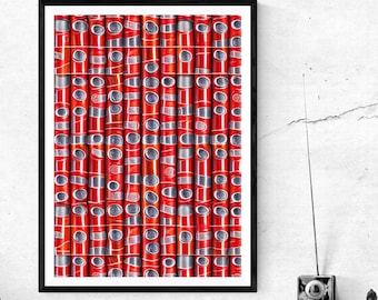 Art Print | Digital Art Print | Download - Red Bamboo