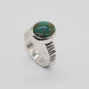 Natural turquoise Sterling Silver Ring, Oval Turquoise Ring, Boho turquoise Statement Ring, Southwestern Turquoise Ring, Gift for Her