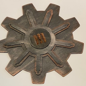 3D Vault Door-muurkunst geïnspireerd op fall-out. Aanpasbare cijfers en letters