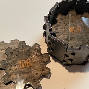 Custom Vault Door Coaster. Initials, numbers, and logos