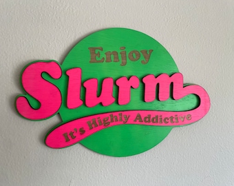 Wood 3D Slurm Logo Wall Art from Futurama
