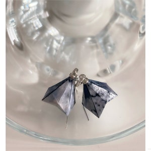 Orecchini con diamanti in carta origami fatti a mano - Ciondoli a piramide triangolare geometrica - Regalo di gioielli eleganti per gioielli unici del giorno della commemorazione