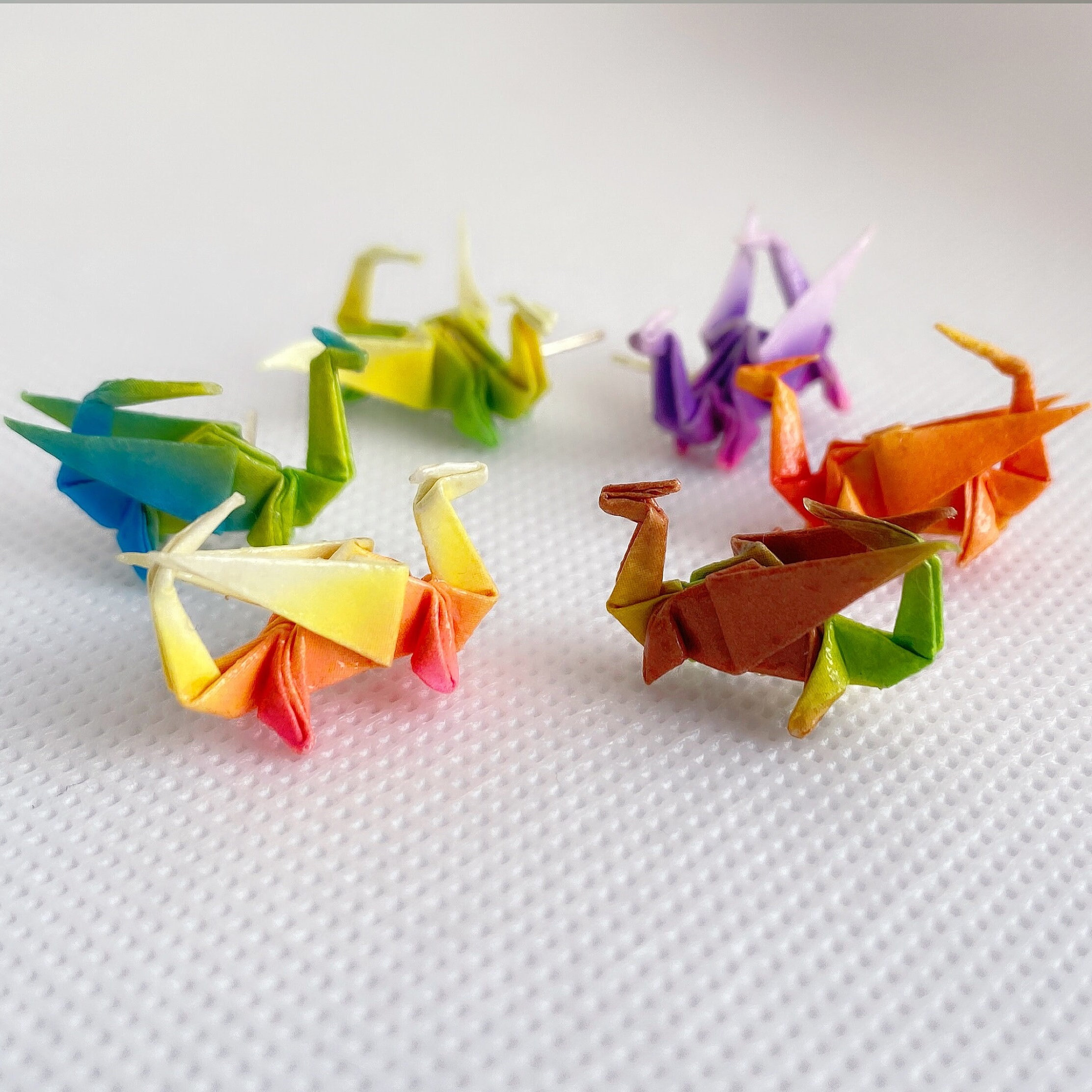 Origami Paper Dragon Stud Earrings, Six Gradient Colors to Choose, Paper Dragon Gradient Jewelry,  Dragon Inspired Dropped Earrings, Special