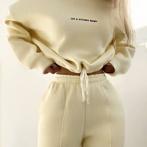 Women&#39;s clothing set yellow unique tracksuit luxury